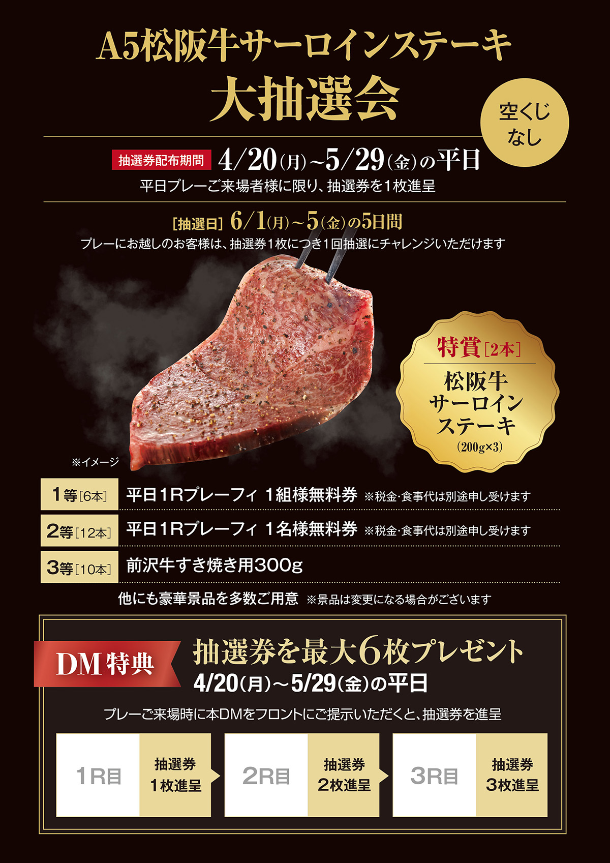 松坂牛サーロインステーキ大抽選会